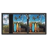 FodPand Minimalist Surf's Up Surfboard Trifold Wallet for Men | Slim Front Pocket with Key Hook | Extra Capacity Billfold with 8 Card Slots | 1 Clear Id Window | 1 Zip Coin Pocket | Gift for Him