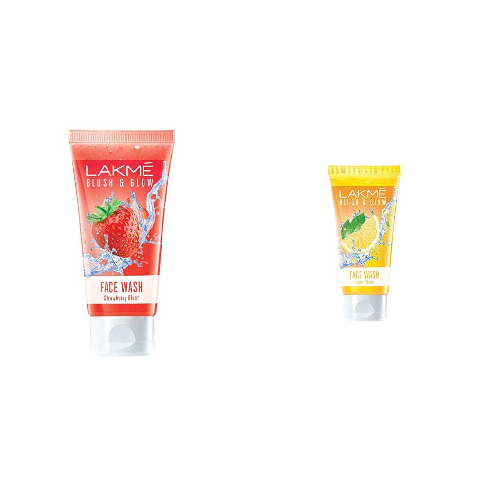 LAKMÉ Blush & Glow Gel Face Wash, Strawberry Blast, 100g and Lemon