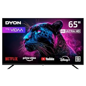 DYON Movie Smart 65 VX - 65 Zoll (164 cm) 4K UHD Smart TV mit Triple Tuner (DVB-C/-S2/-T2), App Store, Prime Video, Netflix, YouTube, DAZN, Disney+, waipu.tv, Hotelmodus