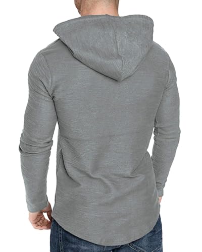Image of Lexiart Mens Cotton Hoodies Pullover Sport Muscle Workout Shirts