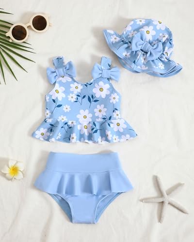 image for Mioglrie Toddler Girl Bathing Suit Baby Girl Swimsuit 18-24 Month Blue