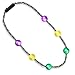 Mardi Gras Beads LED Light Up Party Necklace, Purple Green and Gold Flashing Glowing Globes