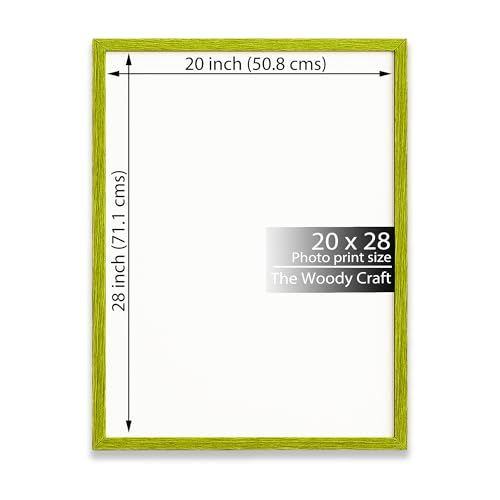 Image of 20x28 Photo Frame | Green Photo Frame For Wall | Trendy Wall Frame | Wooden Photo Frame For Living Room | Smart Big Photo Frames For Wall | Ideal Frames For Bedroom Wall Decor