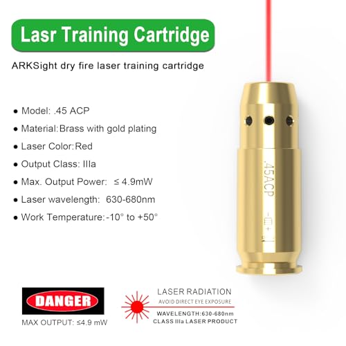 Image of 9mm /380ACP /40S&W /45ACP Dry Fire Training Cartridge Integrated Snap Cap for Dry Fire Trainer,Red Dot Beam Bullet with Double O-Ring