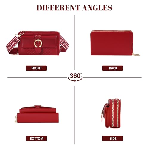 Richeart Purses for Women - Vegan Leather Phone Wallet with Card Slots - Crossbody Bag Adjustable Strap4