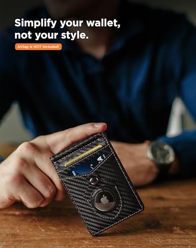 Image of SERMAN BRANDS RFID Blocking Wallet Slim Bifold - Genuine Leather Minimalist Front Pocket Wallets for Men with Money Clip Gift