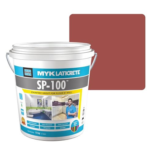 Image of MYK LATICRETE SP-100 Premium Epoxy Grout (126-Cadmium Red, 5KG)-Stain & Germ-Resistant & Water-Resistant-Food Grade CFTRI Certified-Kitchen, Bathroom-Floor & Wall Tile Joints