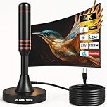 Indoor TV Aerial - High Gain Portable Digital TV Aerial Freeview HD TV Antenna with Magnetic Base - Digital TV Ariels Indoor Supports 4K 1080P with Long 9.8ft Coax Cable for All TVs