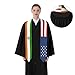 America India Indian Flag Graduation Stole Classic Scarf Souvenir Shawl Fashion Sash for Abroad Student International Study Men and Women Flattened