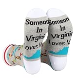 PXTIDY 2 PAIRS Virginia Socks Long Distance Relationships Gift Someone In Virginia Loves Me Socks Virginia Souvenir Gifts
