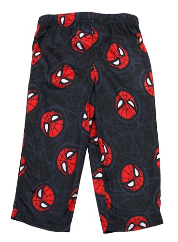Marvel Spiderman Pajamas for Boys, 2 Piece Spiderman Pjs for Toddler Boys, Short Sleeve Top & Pants Set, Size 4T Black/Red4