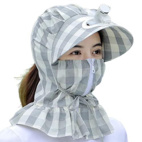 Chapeau de pêche léger avec masque facial et protection solaire cou