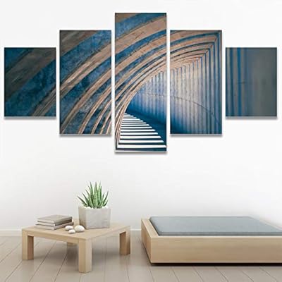 SIGNWIN 5 Panel Canvas Wall Art Solid Structures...
