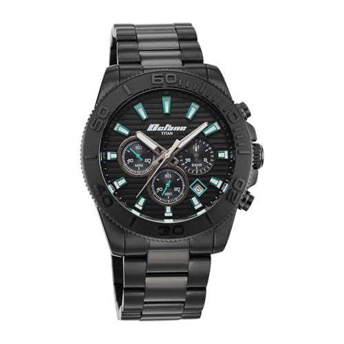 Image of Titan Octane Fashion Accendo Chronograph with Knurled Bezel & Lume Hands Watch for Men - 90239NM01