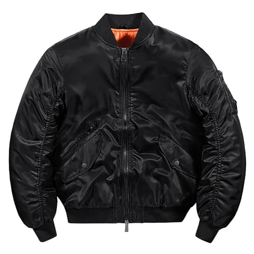 Blouson Bombardier Homme Coupe-Vent Manteau Décontracté Veste Col Montant Casual
