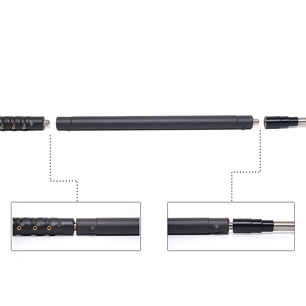 Antena telescópica portátil GRA‑1900T HF/VHF | 1,8-50 MHz (160-6 m) con conector PL‑259/UHF | 120 W, ligera, baja SWR DX antena móvil