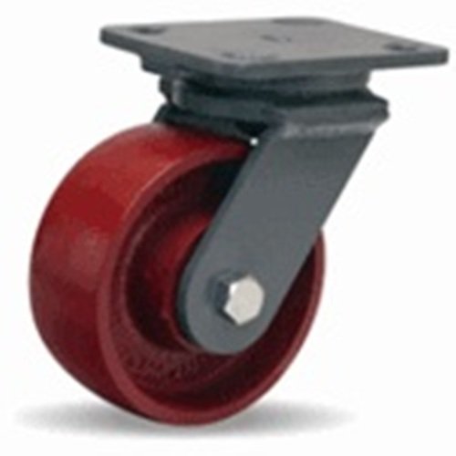 5" x 2" Hamilton (S-WH-5MB) Swivel Plate Caster, Cast Iron Wheel, 1300 lb Capacity
