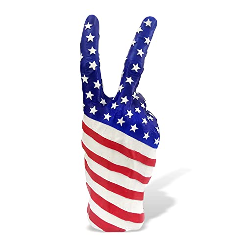 Blowind American Flag Polyresin Hand Gesture Desk Statues Finger Sculpture Decor - Silver Personality Finger Gifts For Family And Friends (American Flag Colors) #TOP3