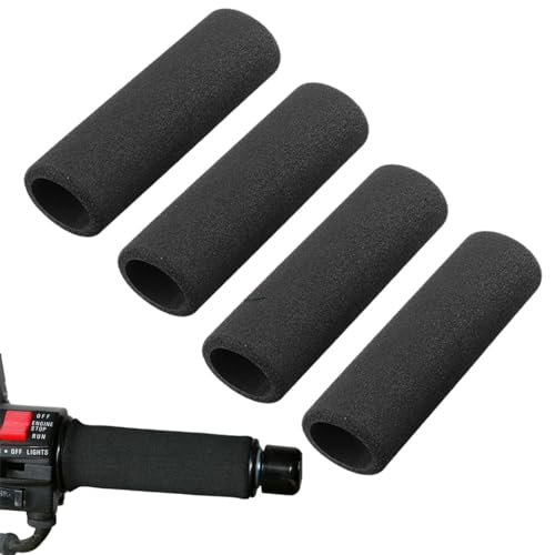 RAXLUPO 4 Piezas Fundas Agarre Universales Cubierta Agarre Manillar Antivibración Confort para Motocicleta Puños de Esponja para Moto Bicicleta Diámetro Interior Aplicable 3,17-3,68 cm(Negro)