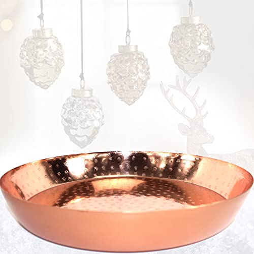 QMBasic Schwere Metall Dekoschale 34,5 cm | Kerzenschale Adventskranz...