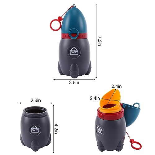 DIJIAMEIYA Portable Potty for Kids – Leak-Proof Rocket Travel Urinal for Boys & Girls, Lightweight Road Trip Essential for Car, Camping, Potty Training, Easy-Clean Reusable Pot(Deep Blue) — view 5