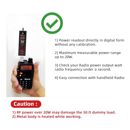 Image of Mcbazel Surecom SF-20 0.1-20W RF 100-525MHz Handheld Power Meter with Frequency Counter