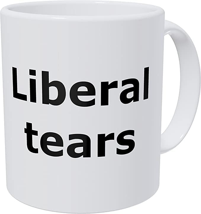 UNIQUE PRINTS INDIA Liberal TEARS Ceramic Printed Coffee Mug White , 325 ml Gift for Girls Men Women Girlfriend Boyfriend Husband Wife