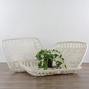 Northlight Rectangular Lattice Tobacco Baskets - White - Set of 3 Northlight Rectangular Lattice Tobacco Baskets White Set of 3