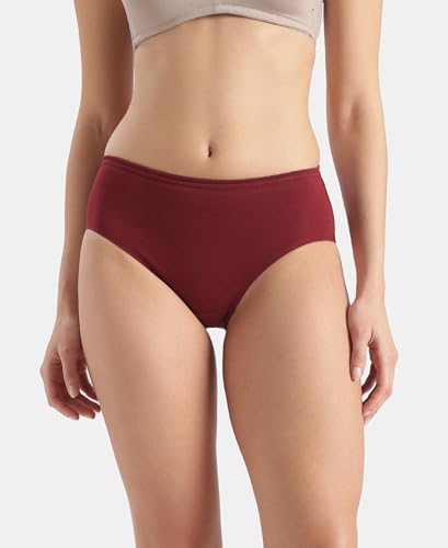Image of Jockey 1406 Women's High Coverage Super Combed Cotton Mid Waist Hipster with Concealed Waistband and Stay Fresh Treatment (Pack of 5 Colors & Prints May Vary)