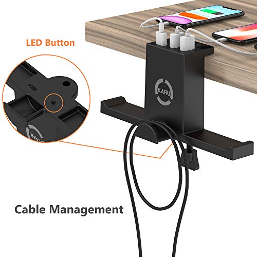image for RGB Headphone Stand Hanger with USB C Charger, KAFRI Under Desk Dual H