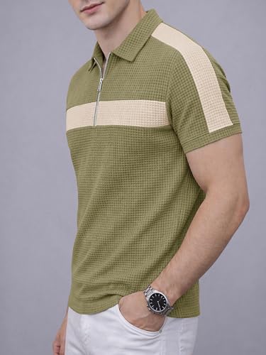 Image of Noble Monk Men's Regular Fit Polo Neck T-Shirt | Half Sleeve