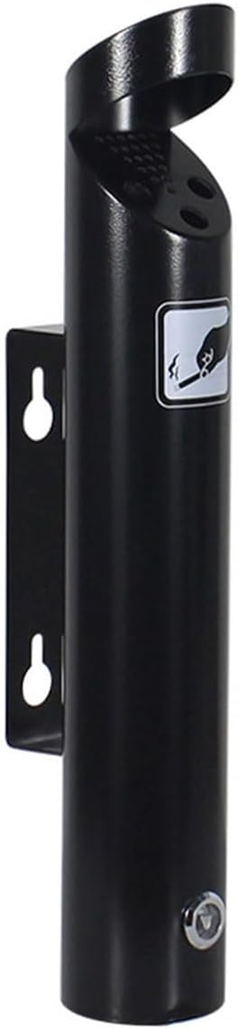 AIZYR Outdoor Wall Mounted Trash Can, Stainless Steel Ash Bin Large Ashtray Rainproof Trash Container for Cigarette Butts Disposal for Hotels Offices,Black