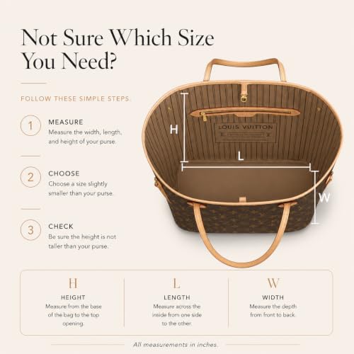Image of Exclusive Zippered Purse Organizer Insert For Handbags, Shaper For Speedy, Neverfull, On The Go & Graceful Totes (Jumbo, Brown)