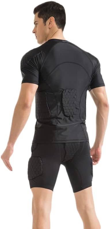Mens Football Padded Shirt Chest Rib Protector Undershirt for Football Baseball Softball Rugby - Image 10