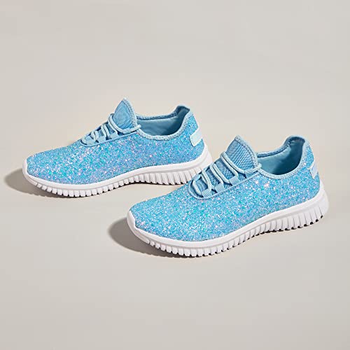 Image of K KIP WOK Fashion Glitter Sneakers for Womens Silp On Running Shoes Lightweigt Tennis Walking Sneakers