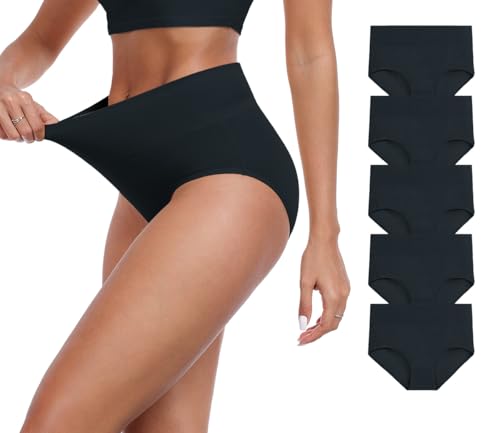 IWOLLENCE Womens Cotton Postpartum Underwear High Waisted Full Coverage Panties Plus Size & Regular