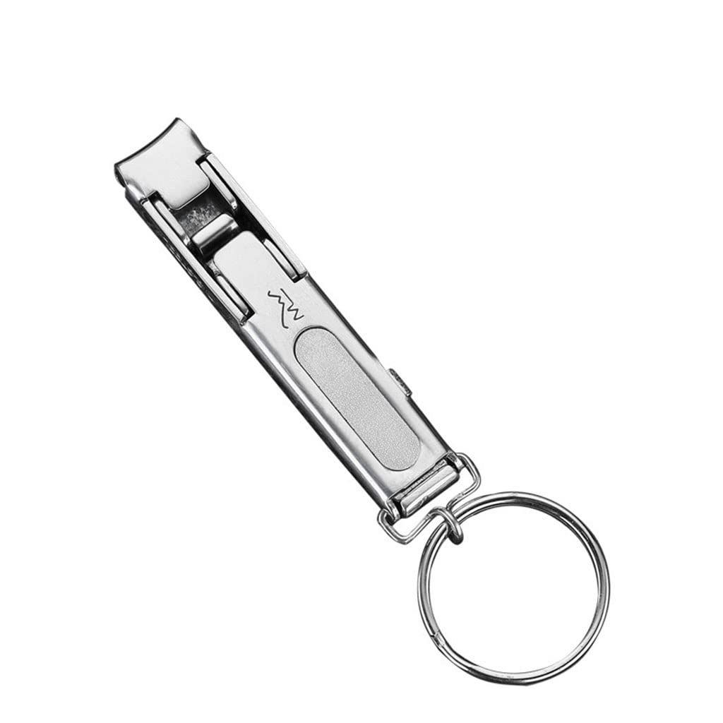 Stainless Steel Curved Clippers Professional Fingernail and Toenail Clippers with Keychain for Kinds Nails