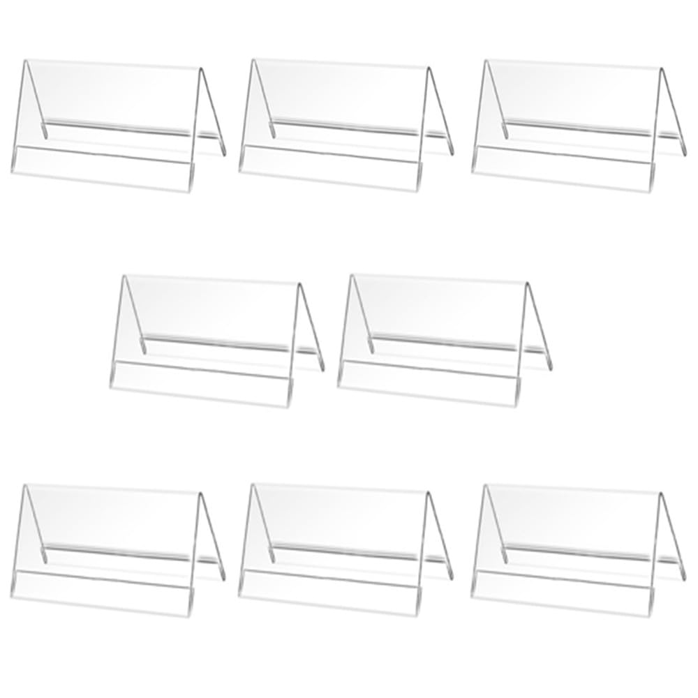 CAASFOOY 8 Pieces Table Notice Holder, Acrylic Label Holder, Transparent Plastic Table Display, Price Holder for Shop Poster