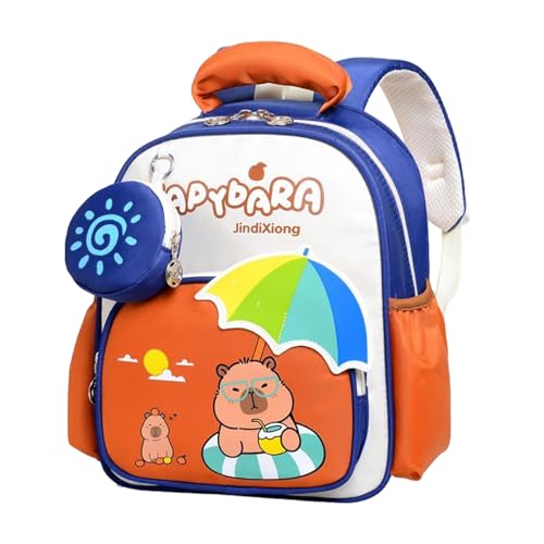 Sac à dos école capybara de grande capacité pour enfant avec bretelles aérées