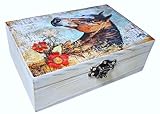RK Collections Horse Jewelry Trinket Keepsake Box. Animal Home Decor, Gifts for Horse Lovers Case/Holder. (6.5' Horse)
