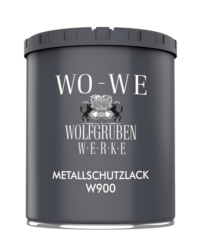 WO-WE Metalllack Metallfarbe Buntlack W900 Decklack für Metall Stahl Eisen Silbergrau ähnl. RAL 7001-750ml