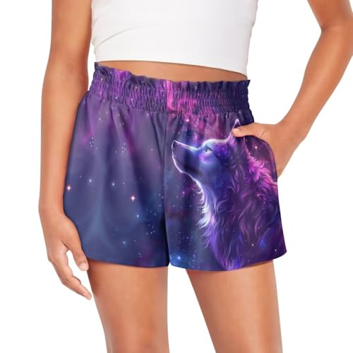 Upetstory Kids Athletic Shorts for Girls Size 3-16 Years Old Running Shorts