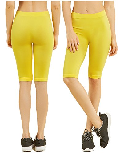 Gilbin 2 Pack Women's Seamless Stretch Yoga Exercise Shorts 19