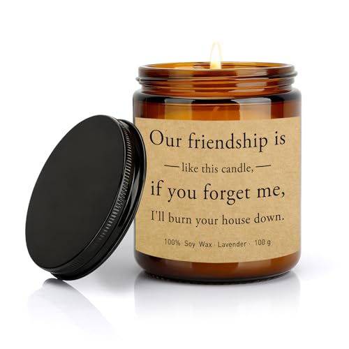 musoeica Funny Friend Gifts for Women Galentines Bestie Gifts for Women 3.5oz Soy Wax Lavender Scented Candle Leaving Birthday Friendship Presents for Best Friend Female BFF Gift for Easter