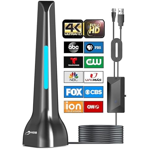 HIDB TV Antenna for Smart TV - TV Antenna for Smart TV Indoor - Magnetic Base - Smart TV Antenna Supports 720p, 1080i, 1080p and 4K Signals. Cover