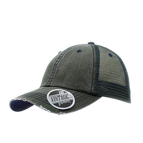 Image of The Vintage Year Distressed Cotton Unstructured Soft Mesh Breathable Adjustable Dirty Wash Dad Hat Trucker Baseball Cap