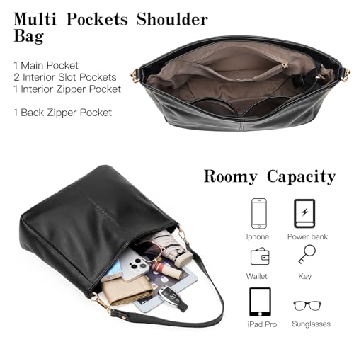 Image of GOIACII Hobo Bags for Women, Soft Leather Shoulder Crossbody Purse, Ladies Large Casual Tote Handbag Multi Pocket