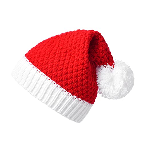 [linkable] Classic Christmas Beanie Winter Knitted Hat Crochet Santa Hat for Women and Men