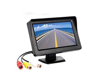 Écran de moniteur de recul de voiture Riloer pour caméra de recul de stationnement, moniteur LCD TFT couleur numérique 12-24V 4,3 pouces HD pour remorque de camion d'autobus de voiture
