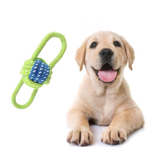 Image of Cotton Rope for Dogs and Pets |Knotted Woven Pet Dog Toy Eco-Friendly Cotton Toys Medium /Small Toy |Chewing and Playing Teeth Cleaning and Training for Dogs and Puppies (Green)